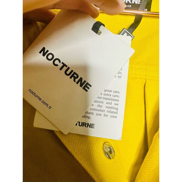 NWT NOCTURNE Ready To Wear Yellow Silver Studded Oversized Jacket Size Medium - Picture 10 of 11